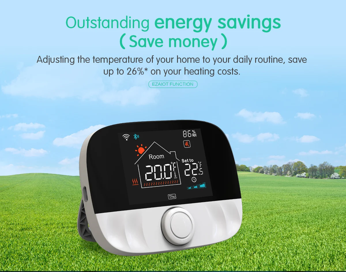 Tuya Smart Thermostat WiFi RF 433 Drahtloses Raumthermostat-Set für Wasserheizung, Gasboiler, Temperaturregler, Smart Life App, batterie-/USB-betrieben, Sprachsteuerung, kompatibel mit Alexa, Google Home, Alice – Detail 12
