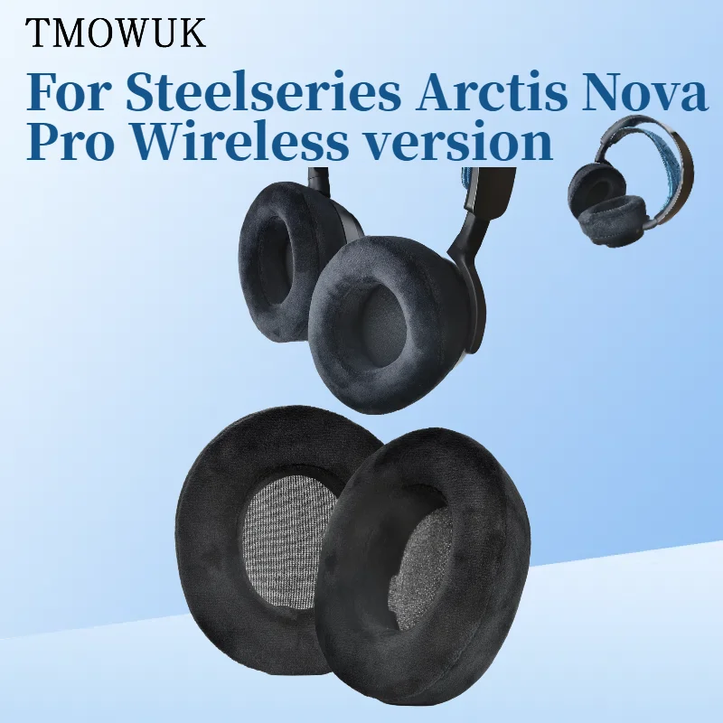 Almohadillas de terciopelo de repuesto para auriculares Steelseries Arctis Nova Pro versión inalámbrica almohadillas/almohadillas de espuma viscoelástica suave,