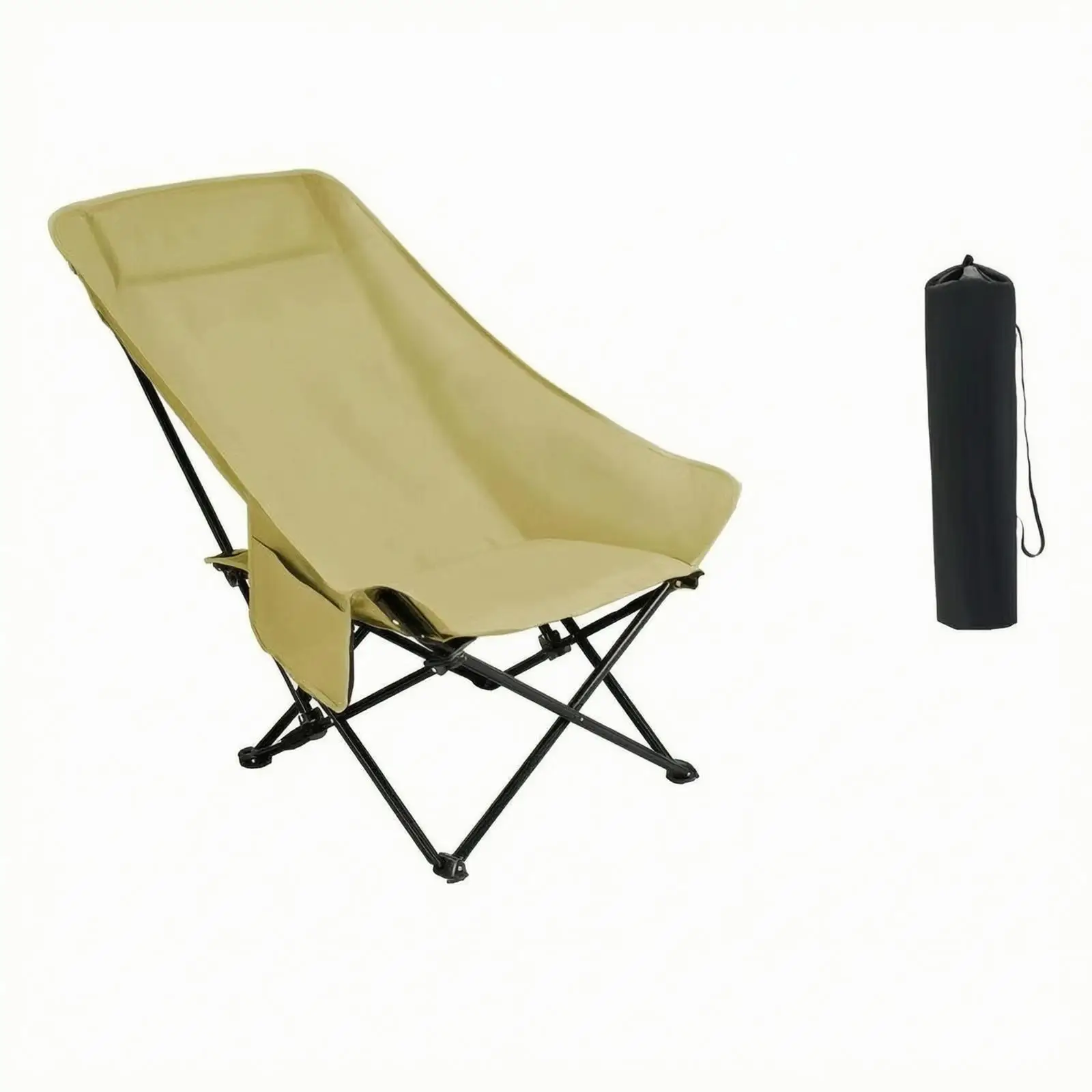 High-Back Moon Chair with Carrying Bag | Sturdy Carbon Steel Frame, Lawn Chair,