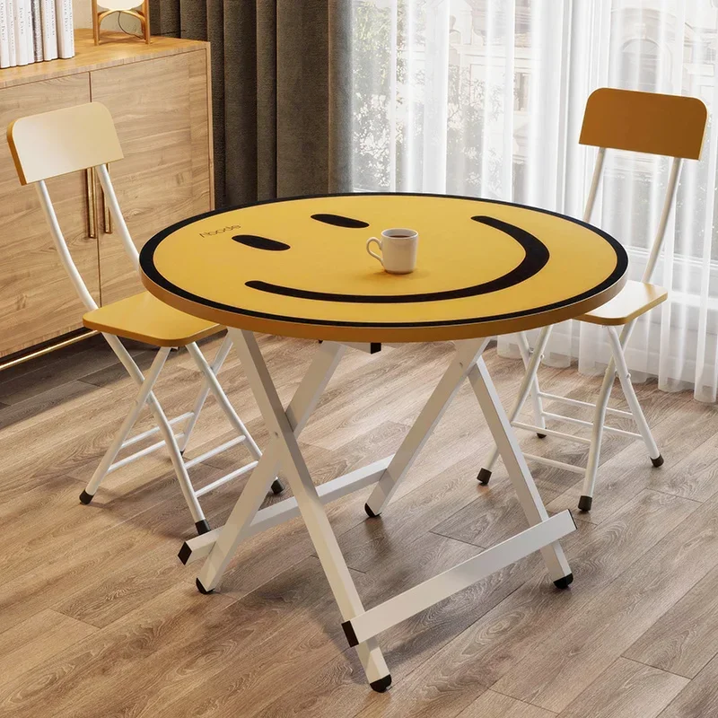 Foldable Table Family Dining Tables: Small Family Eat Round Breakfast Table Portable Simple Negotiation Kitchen Table