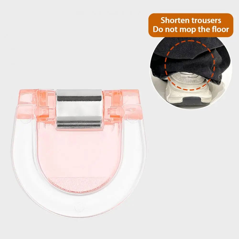 Trousers Hemming Clamp 2pcs Pants Leg Shortening Clips No Sewing Hem Adjustment Tools Reusable Plastic Trousers Jeans Clothing