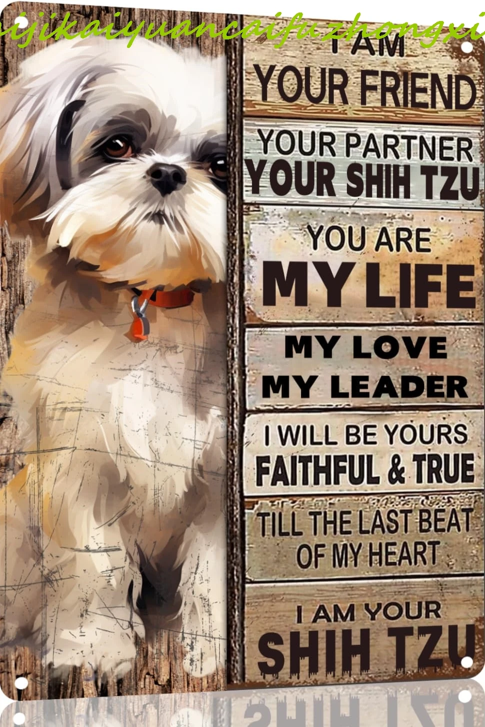 Shih Tzu Metal Sign Tin Sign Vintage Wall Art I Am Your Friend Gift for Dog Lovers Vintage Wall Art Prints Funny Outdoor Decor f