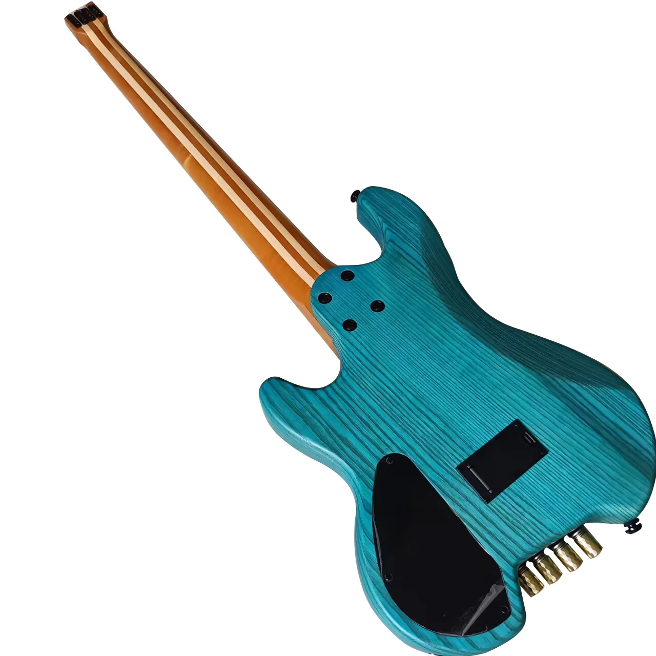 Custom 4 string Headless Guitar Bass with Active Pickup ASH Body Roasted Maple Neck Stainless Steel Frets Blue Color