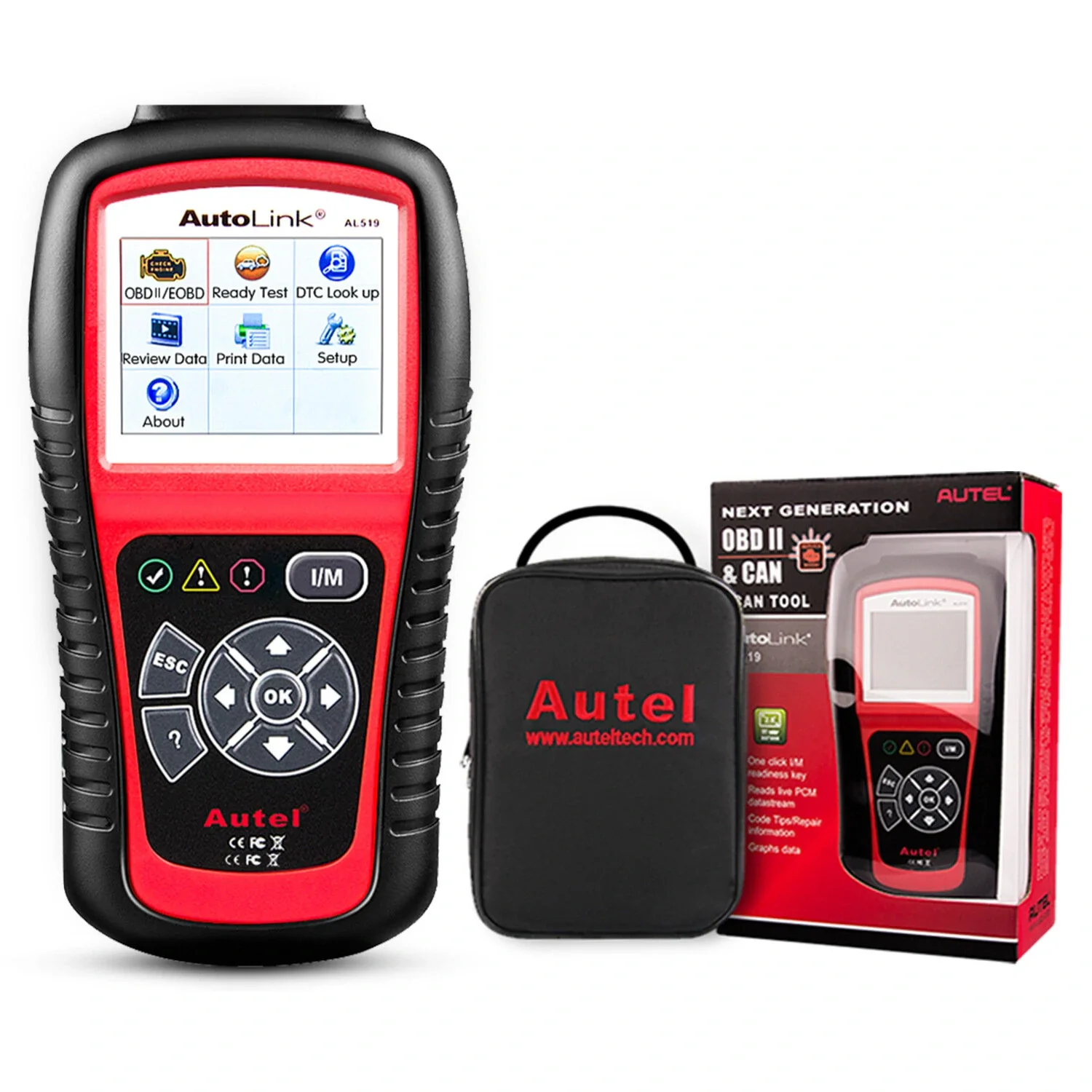 Escáner de Diagnóstico OBD2 Autel AL519, Lector de Códigos de Auto, Escáner Automotriz, Diagnóstico de Vehículos