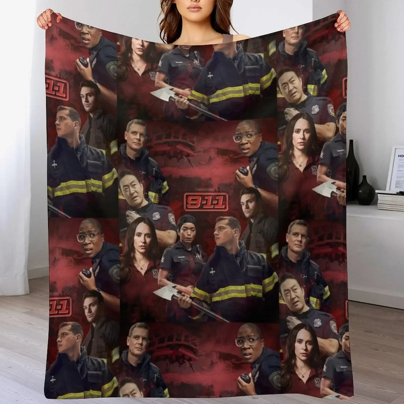 9-1-1 - Red Glare Throw Blanket Luxury Thicken Sofa Thins Blankets