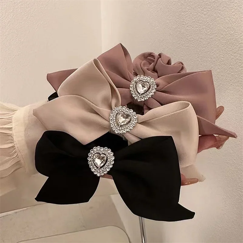 

New Solid Color Satin Bow Hair Rope Women Korean Love Style Head Rings Ties Fashion Temperament Elegant Girls Hair Accessories