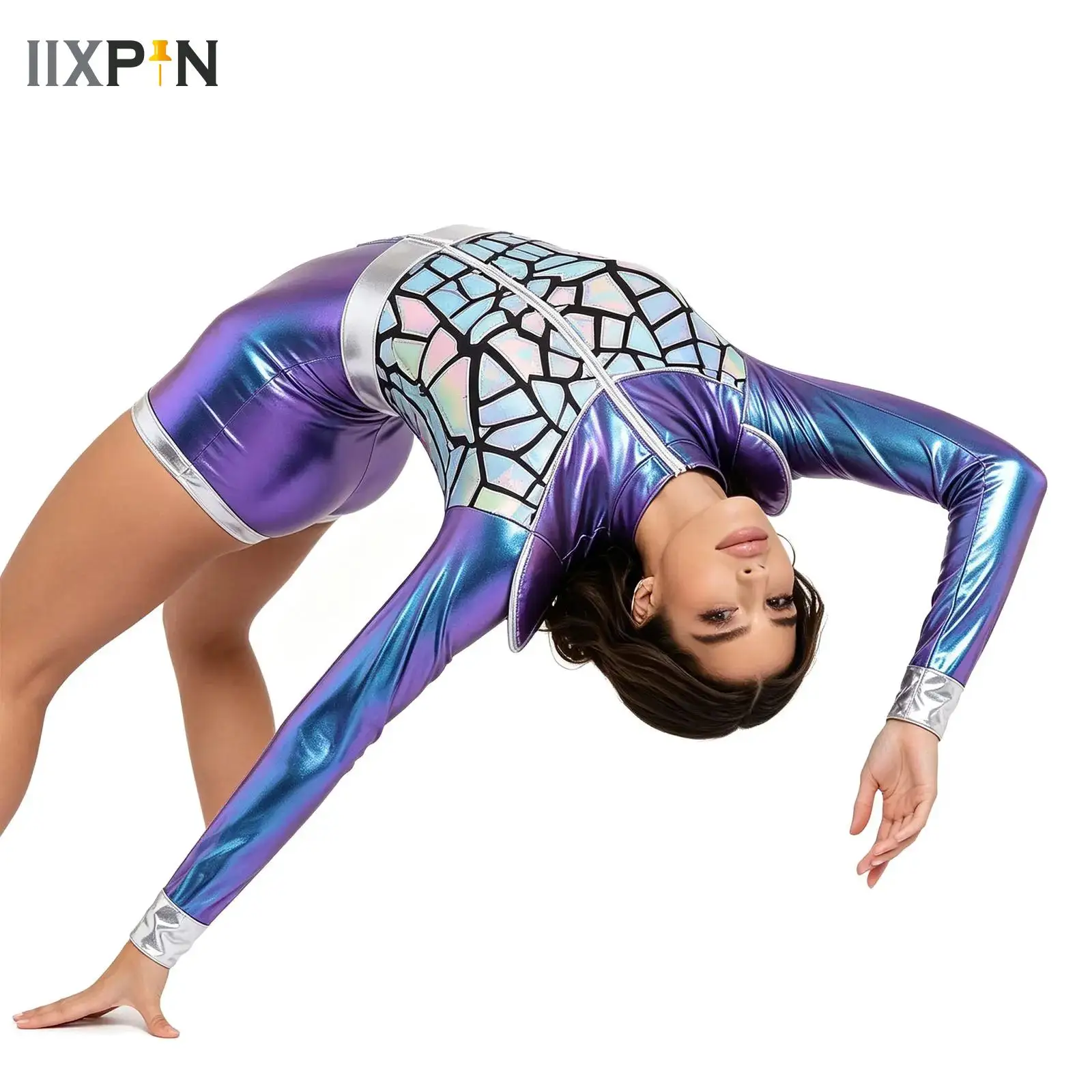 

Womens Astronaut Alien Outer Space Alien Robot Cosplay Costume Halloween Cutie Front Zipper Short Bottoms Rompers Jumpsuit