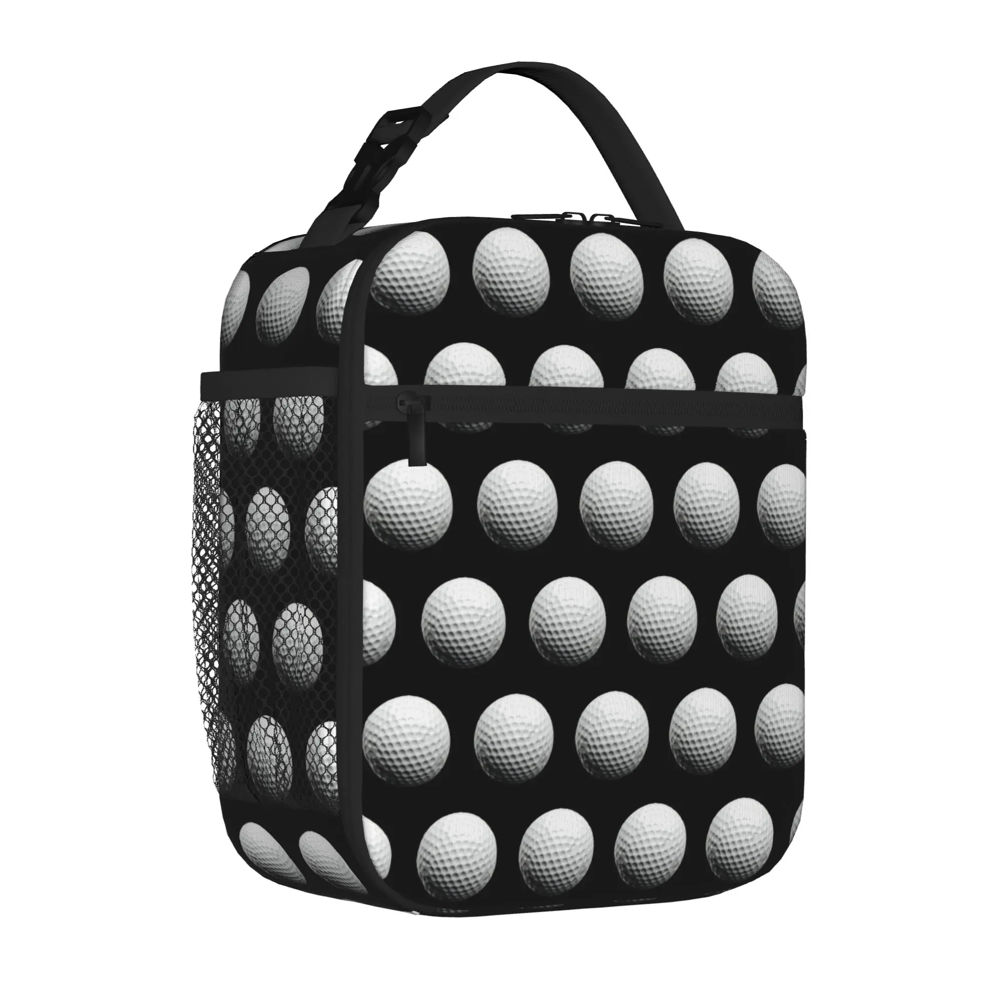 

Golf-Balls Funny Golfer Insulated Lunch Tote Bag for Travel Father's Day Reusable Cooler Thermal for Men Women Bento Bags