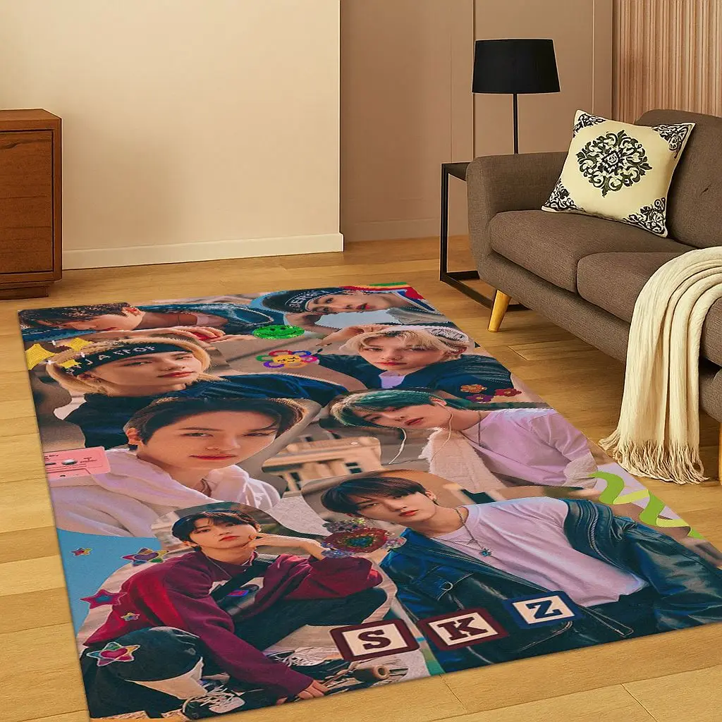 Kpop Star S-Stray Kids Hyunjin Carpet Rug for Bedroom Living Room Sofa Home Doormat Home Decor,Area Rug Non-slip Floor Mat Gift