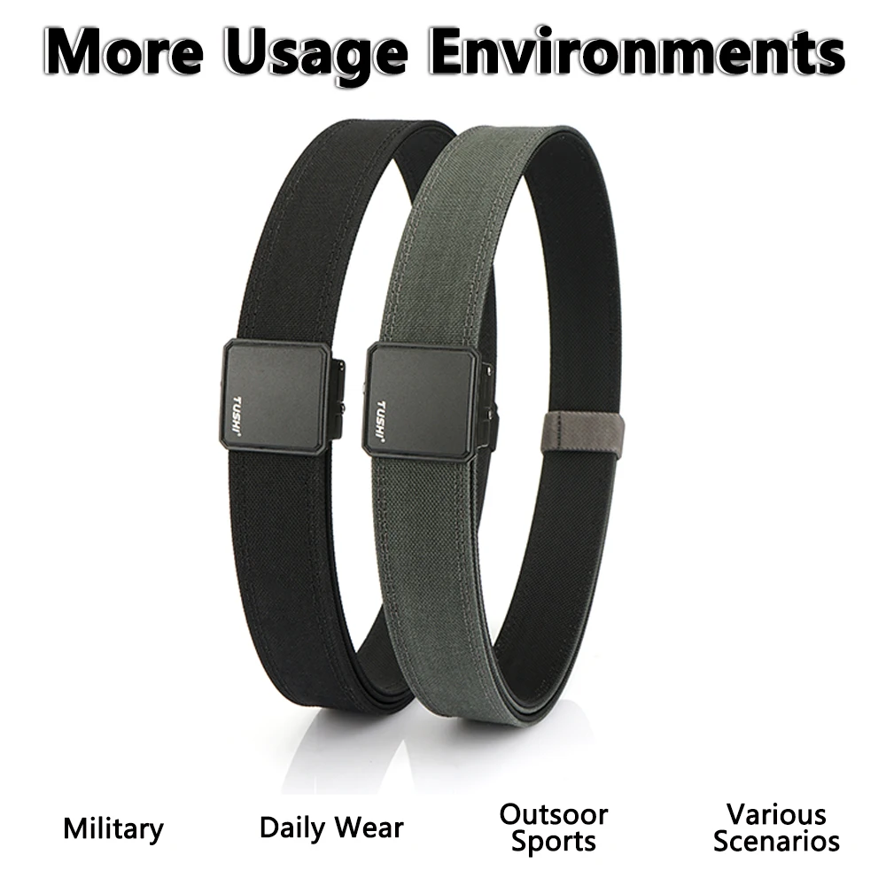 Tushi cinto tático rígido multifuncional para homens fivela de metal casual cinto de arma multi-tamanho cinto de trabalho rígido acessórios militares