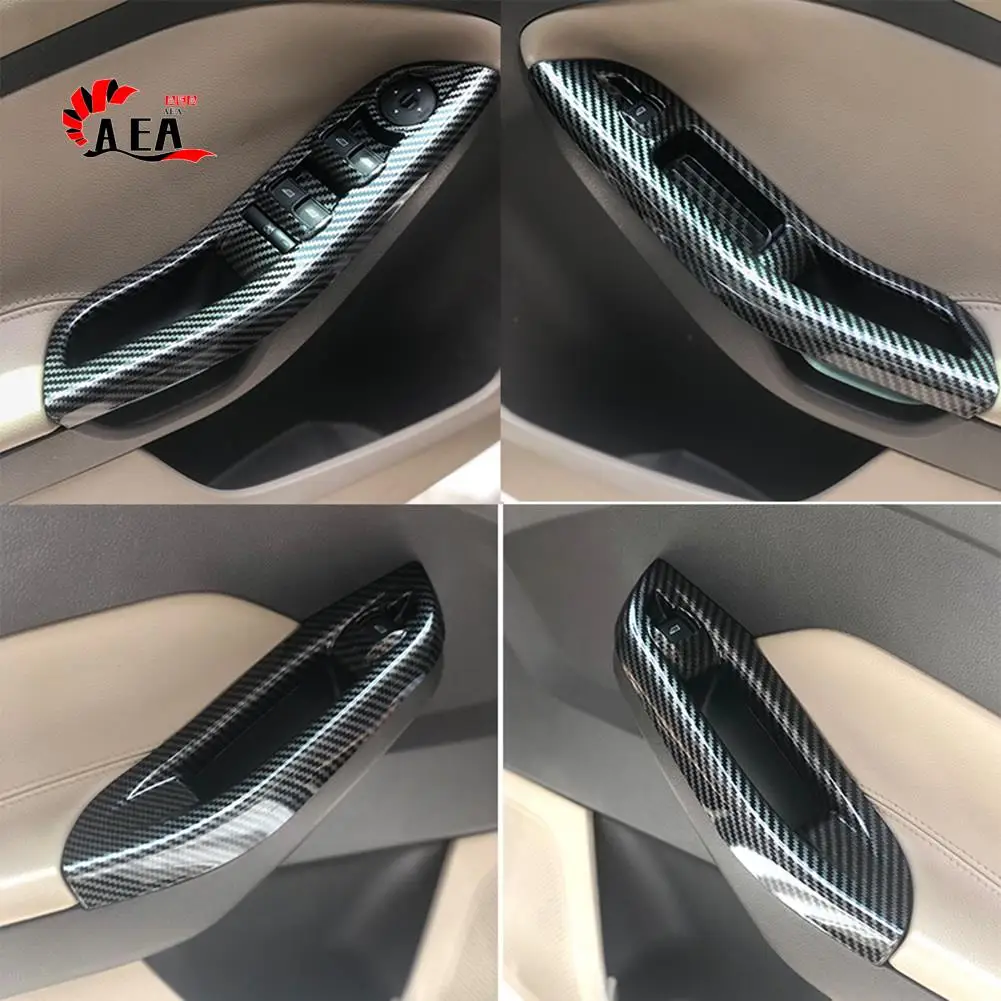 

AEA0-For Ford Focus 3 MK3 MK4 2009-2017 Car Door Interior Armrest Window Panel Carbon Fiber Decorative Sticker 4Pcs