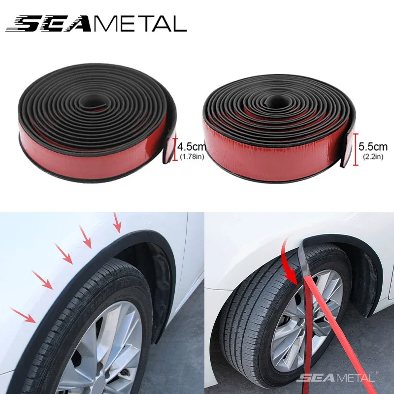 SEAMETAL Car Fender Flare Wheel Eyebrow Anti Collision Protector Arch Extenders Moulding Trim Rubber Seal Strip Scratch Proof