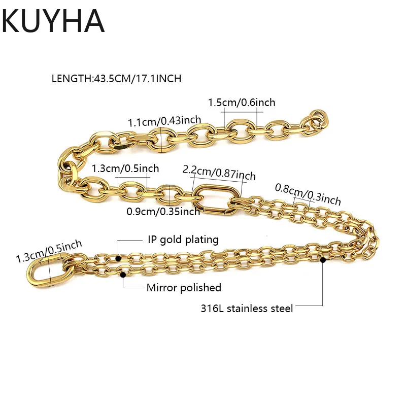 

Fashion New 316L Stainless Steel Punk Necklace Women Exquisite 18k Gold Plated Charm Necklaces Jewelry Gifts 2025