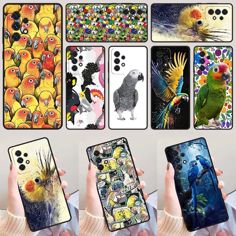 Chubby Cockatiel Party For Samsung Galaxy A52 A72 A73 A20e A21S A50 A70 A11 A12 A42 A31 A40 A51 A71 A32 A80 A91 Phone Case Cover