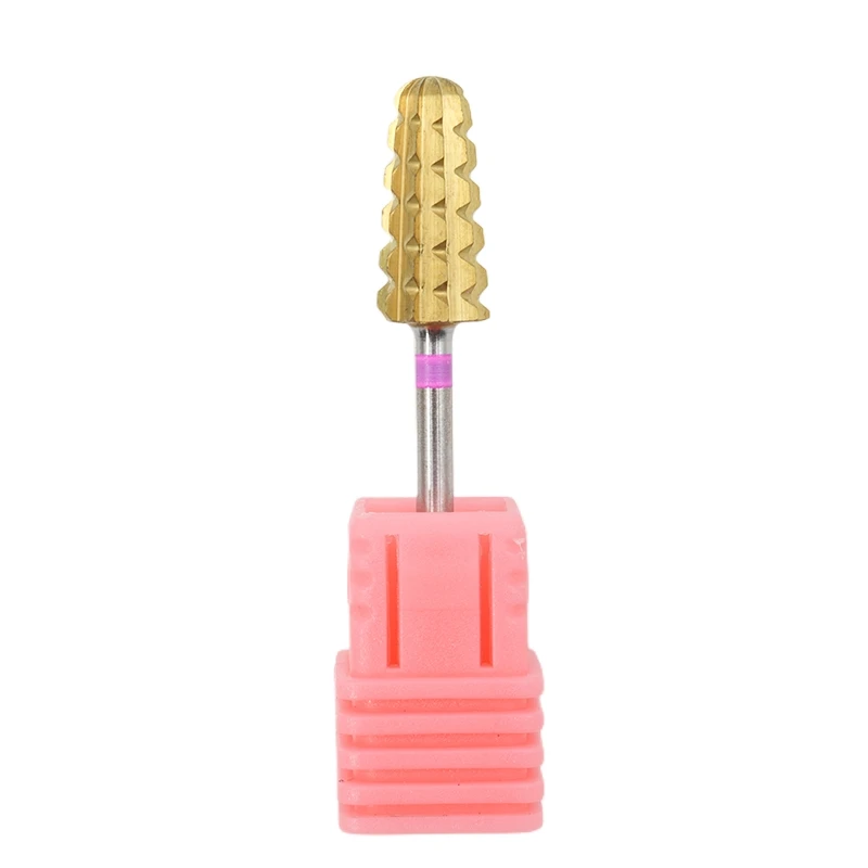 

3XC Titanium Plated 5 in 1 Carbide Nail Drill Bits With Cut 2-Way Drills Tapered Bit Milling Cutter For Manicure Accessories