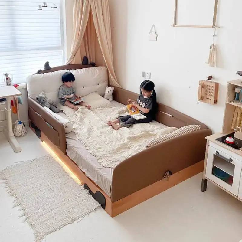 White Simple Kids Beds Expandable Normal Luxuce Single Modern Girls Kids Bed Style Design Custom Lit Pour Enfants Furniture Home