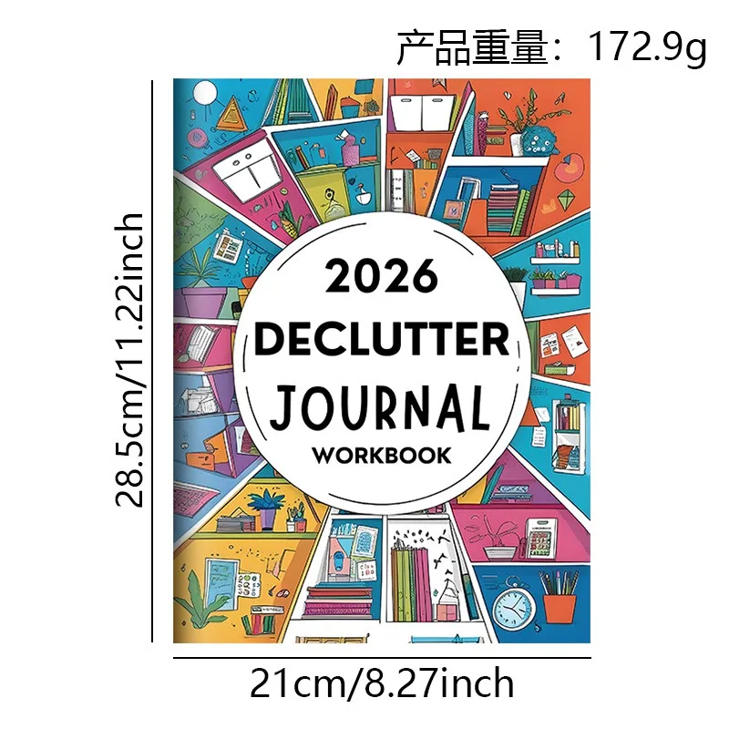 2026 Declutter Journal Workbook Home Organizing Planner Household Tidying Record Notebook