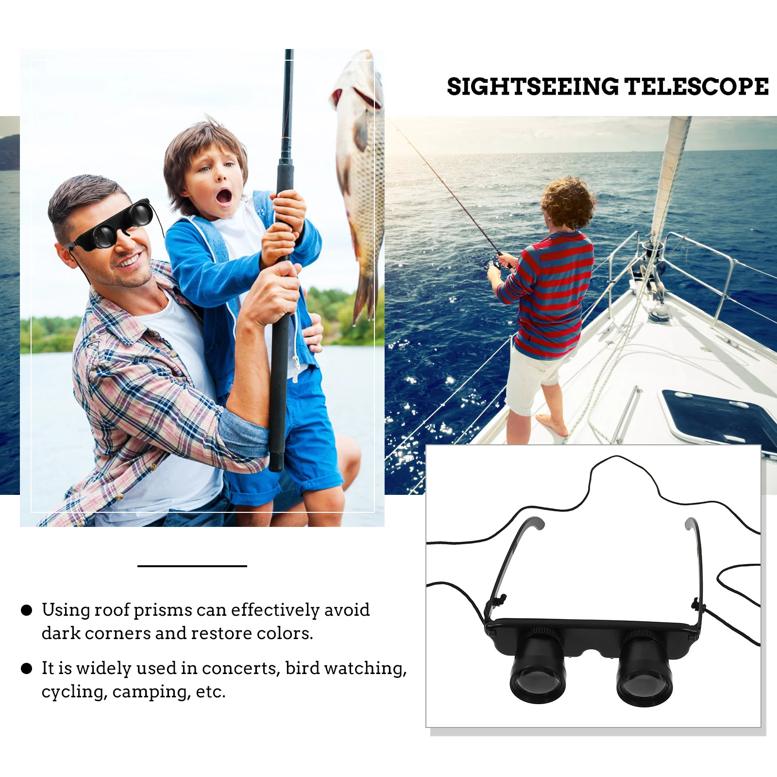 منظار خارجي محمول عالي الوضوح مثبت على الرأس خفيف الوزن وسهل الحمل ومقبض غير قابل للانزلاق وضبط الرؤية المريحة #4