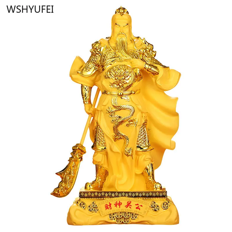 Resin figurines Feng Shui Decoration Offering Buddha statue model Home decoration Drive away evil 14x18x38cm  desk decoration