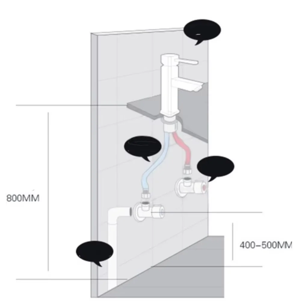 Hot and cold sink mixer faucet black bathroom faucet stainless steel painted faucet single hole faucet countertop installation