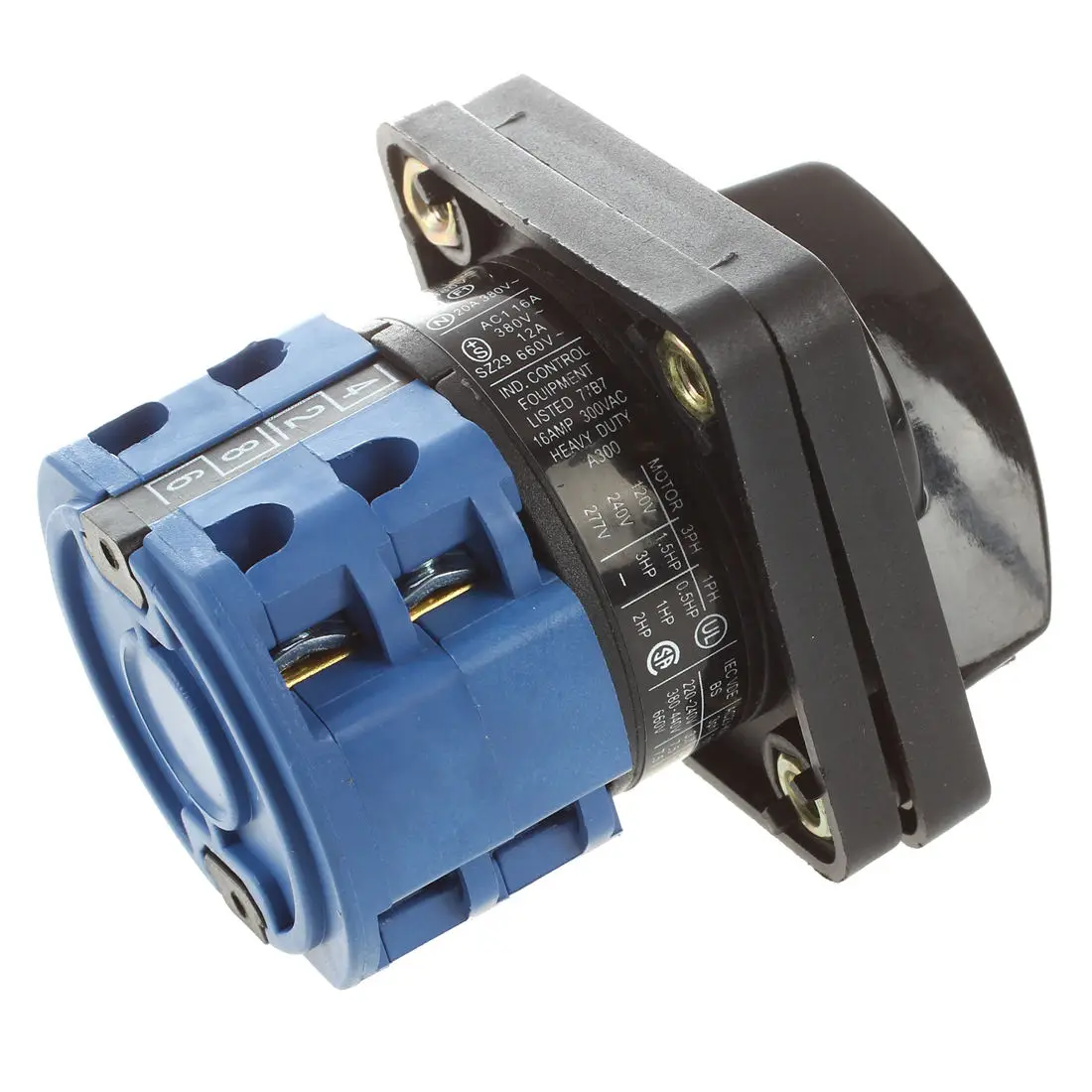 ABFKL 660V 20A 6 Terminals 4 Positions Rotary Cam Changeover Switch
