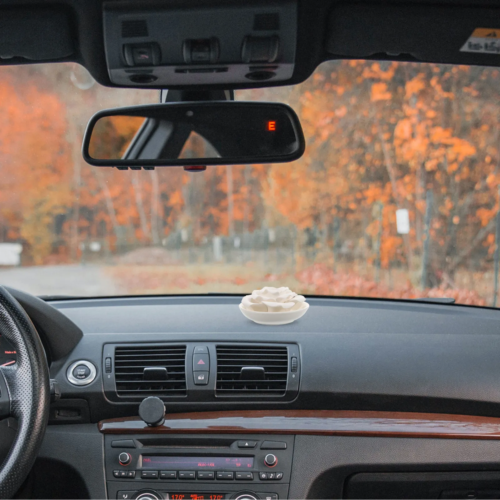 

Portable Stone Perfume Diffuser Essential Oil Aromatherapy Home Scent Diffuser Flower Shape Desktop Decor for Office Car Bedroom