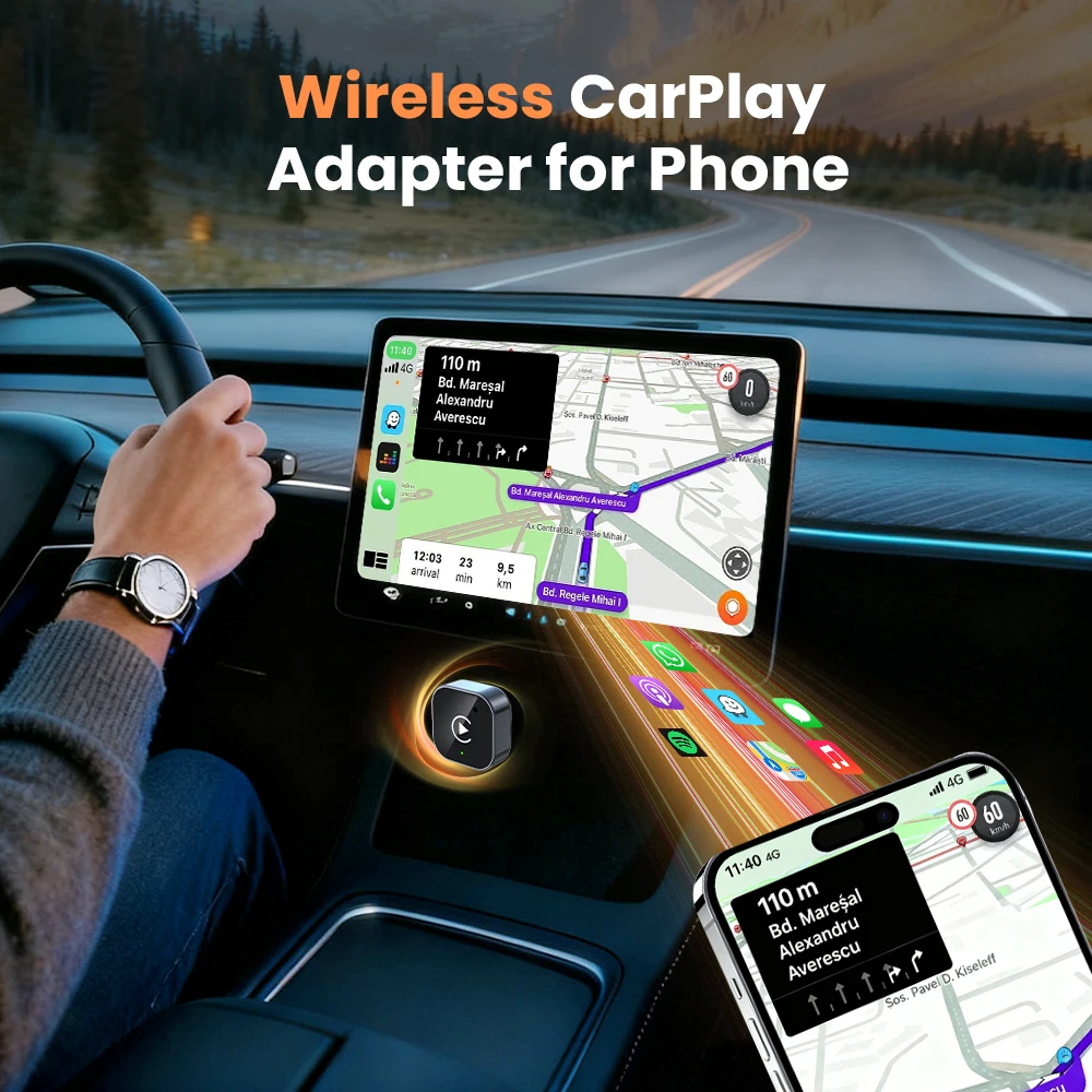 2in1 محول CarPlay اللاسلكي اللاسلكي أندرويد السيارات دونغل أنظمة السيارة الذكية AI صندوق ذكي لشركة فولكس فاجن تويوتا نيسان هوندا MG #5