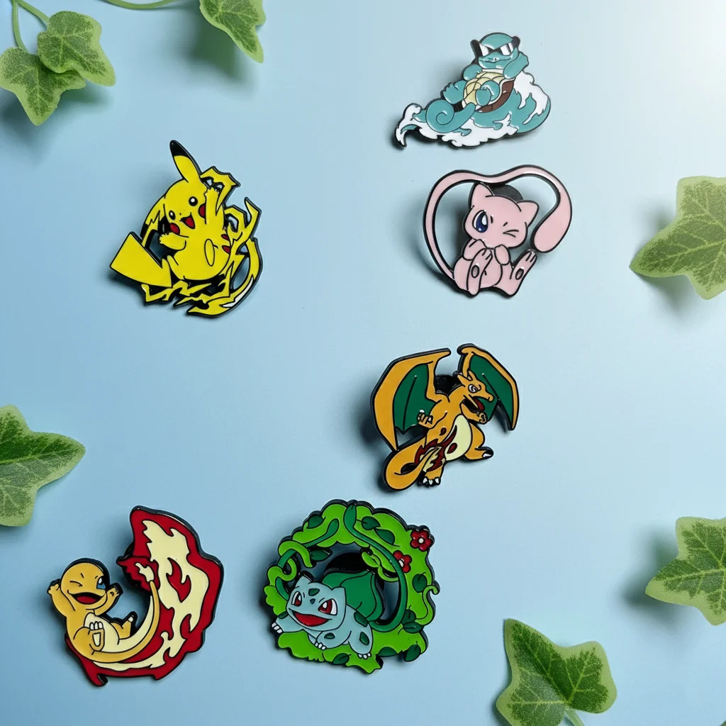 6 stücke Anime Spiel Mew Emaille Pins Set Cartoon Revers Abzeichen für Kleidung Nette Schmuck Broschen für Frauen Männer Kinder geschenke