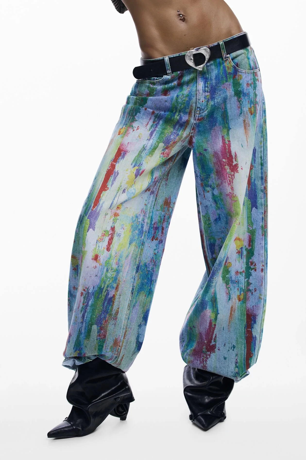 

Европейские, американские, испанские оригинальные ретро-брюки с граффити-принтом, свободного кроя, с эффектом песочной стирки, для повседневной носки.