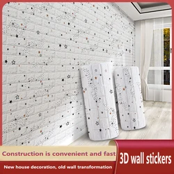 10M stickers Self-Adhesive Panels 3D Soft Crash Foam Wallpaper Imitation Brick Wall Stickers Home Living Room Kid Bedroom Decor