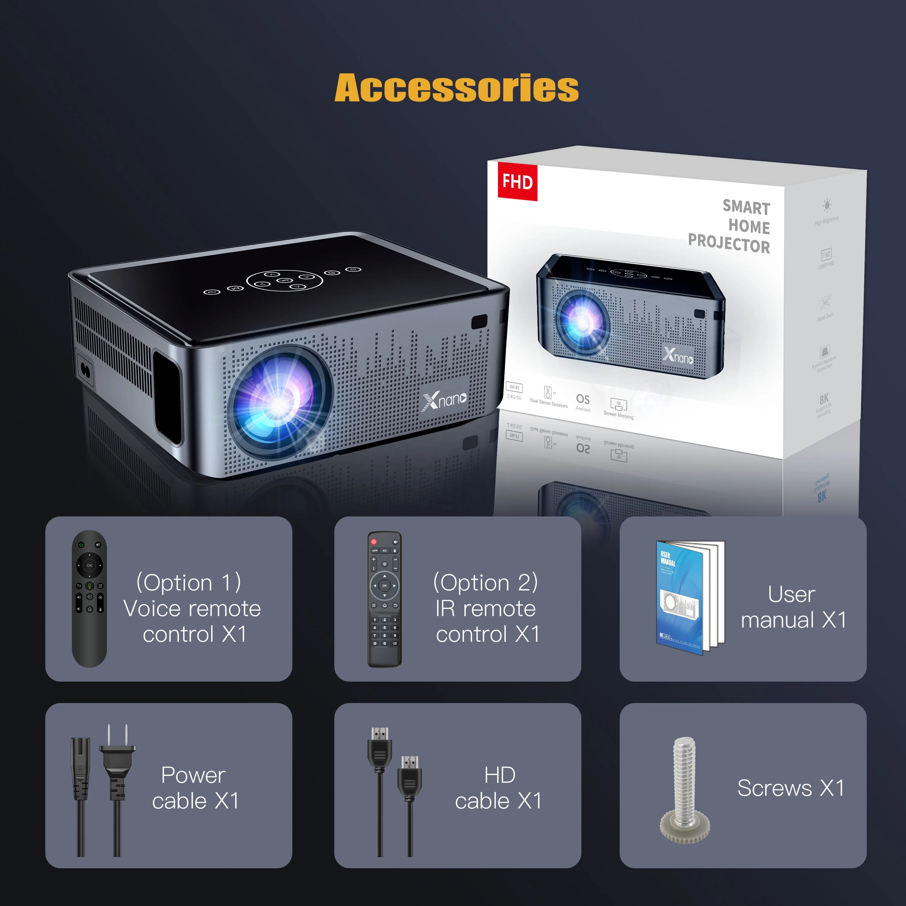 New Arrival  X1 Pro Projector Full Hd 3d Smart  Home Theater Led Lcd  Cinema Portable Mini Projectors