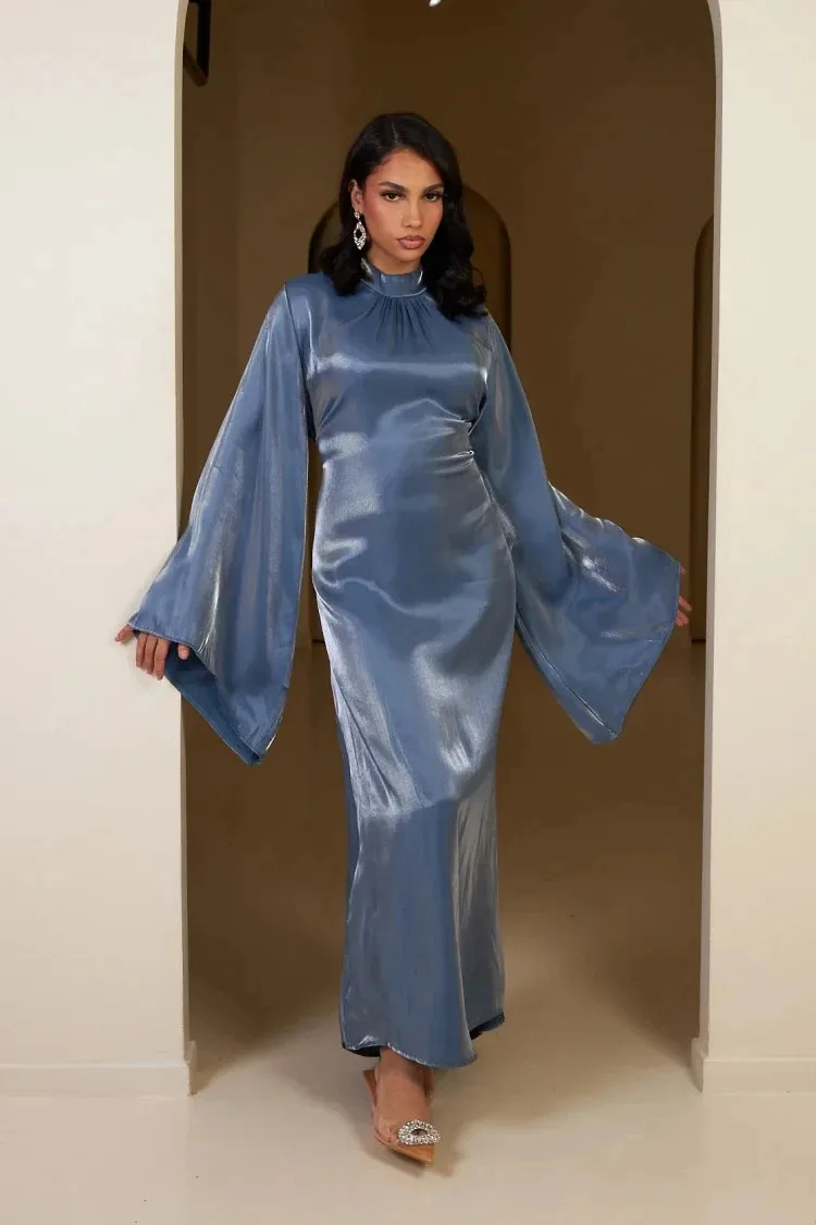 Robes de Porm à Col Haut et à Manches sulf, Tenue de Soirée, Style Arabie Saoudite et Dubaï