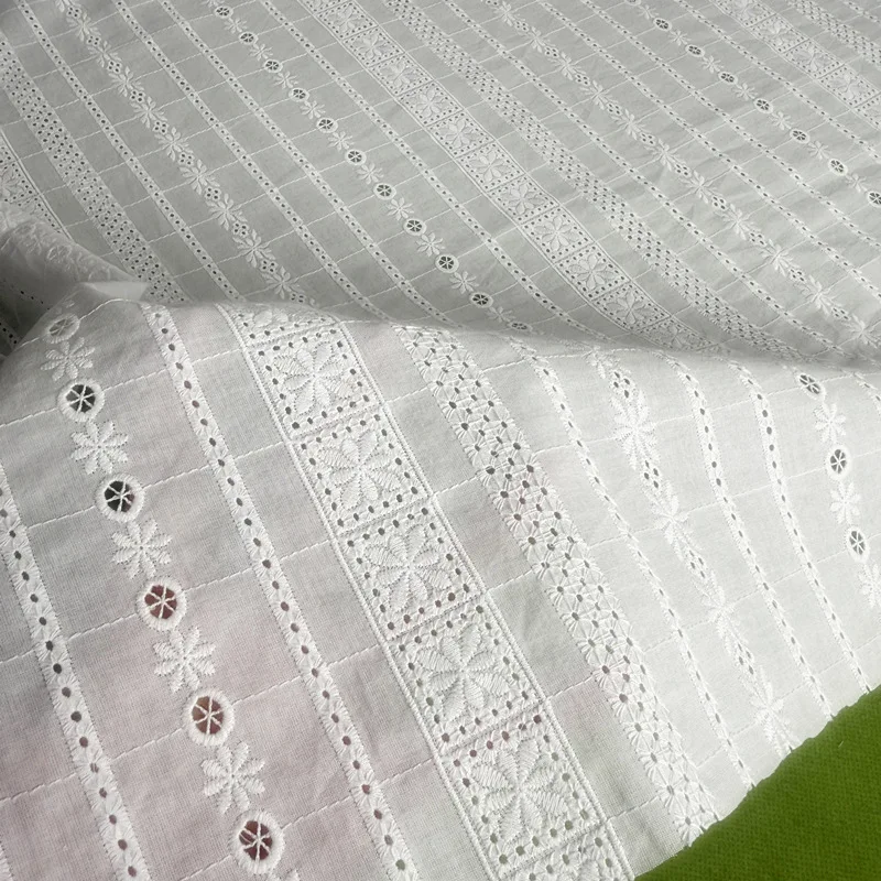

3Yards Hollow Out 100% cotton Embroidery Fabric, Lolita Princess Skirt Fabric, Curtain Children's Clothing Fabric 130Wide