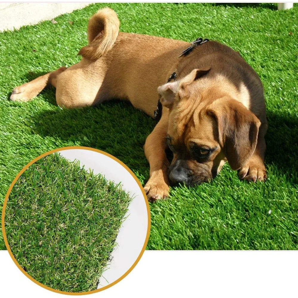 

Thick Realistic Artificial Grass Mat Customized Sizes, 5ft X 10ft Synthetic Fake Astro Turf Garden Lawn with Drainage Holes