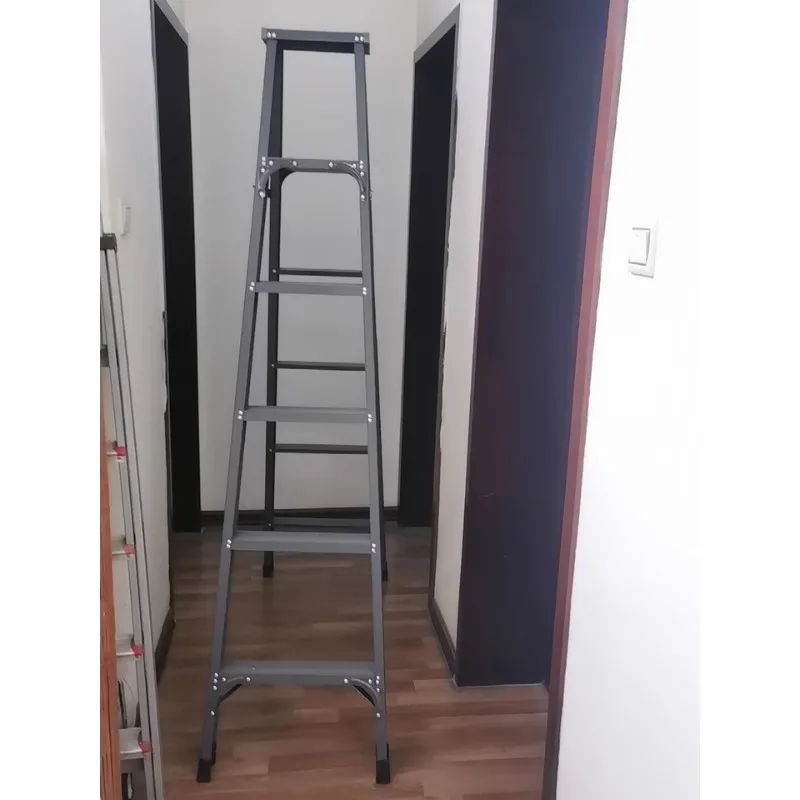 Aluminum Alloy Herringbone Ladder 1M 1.2M Height Household Folding Telescopic Design Double Sided Engineering