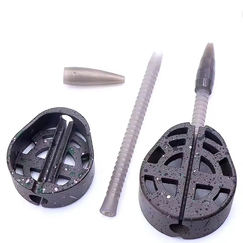 2PCS / 3PCS Inline Flat Method Feeders Carp Fishing with Bait Basket Feeder Set view 4