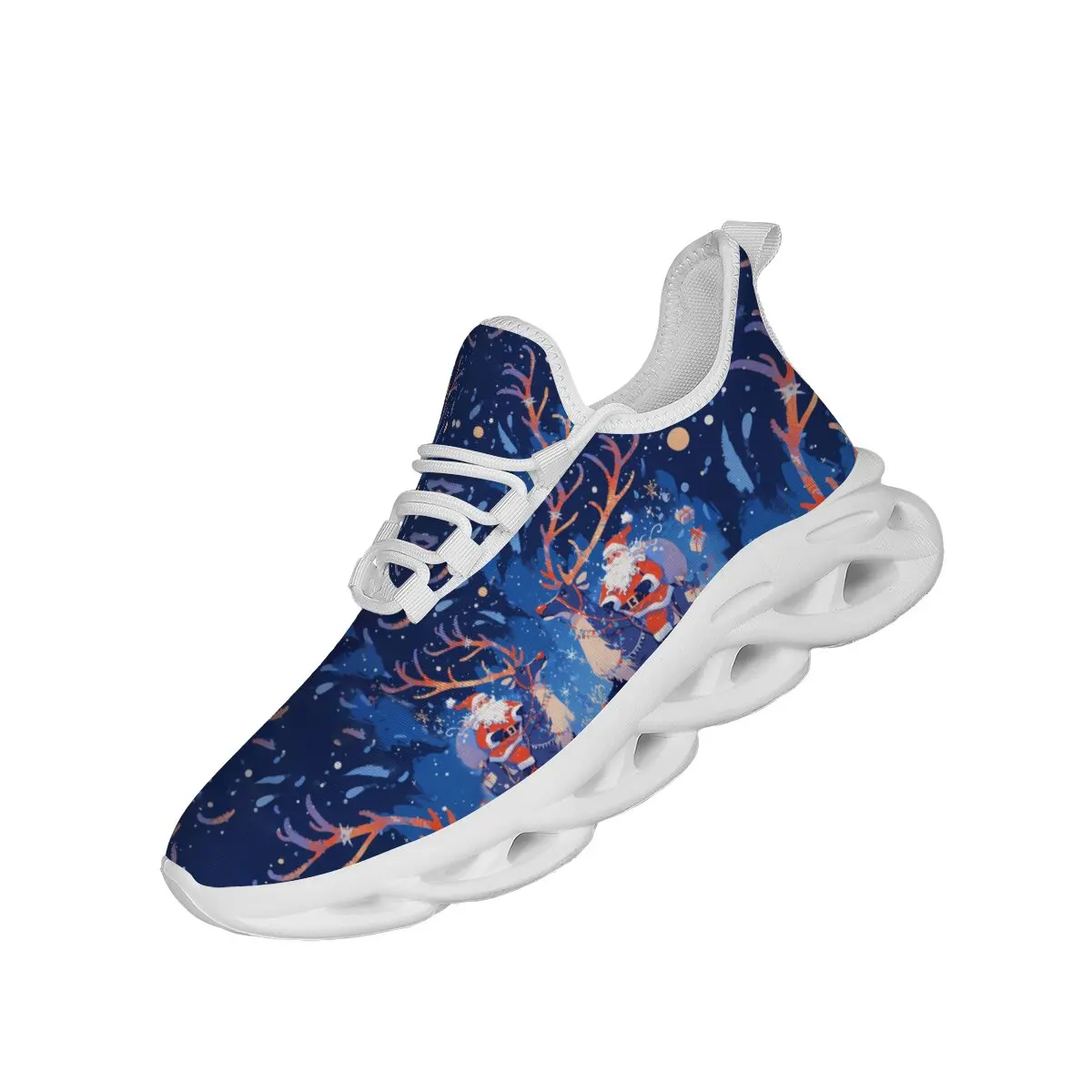 Baskets pour hommes femmes noël Santa renne forêt étoilée léger athlétique léger chaussures de sport de plein air