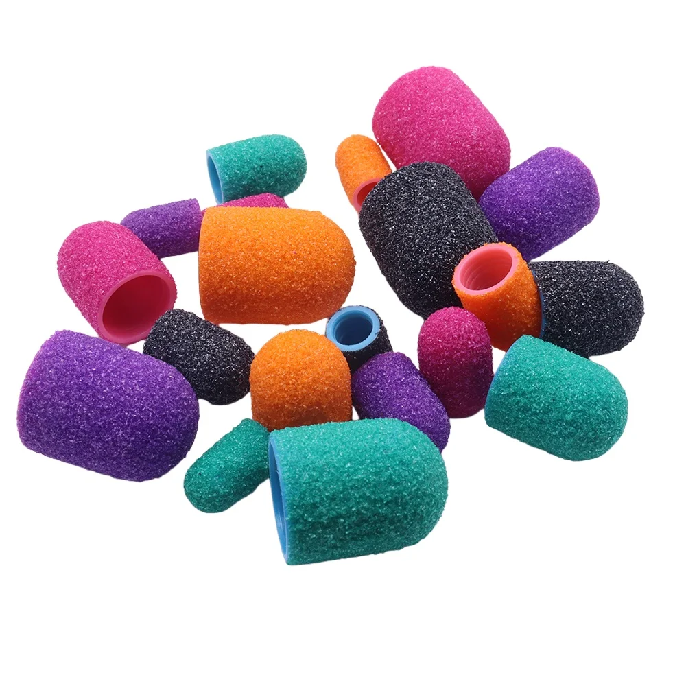 

50Pcs Sanding Caps Nail Cutter Sleeves Suitable for Foot File Remover, Manicure Pedicure Polisher（Size have 5mm 7mm 10mm 13mm）