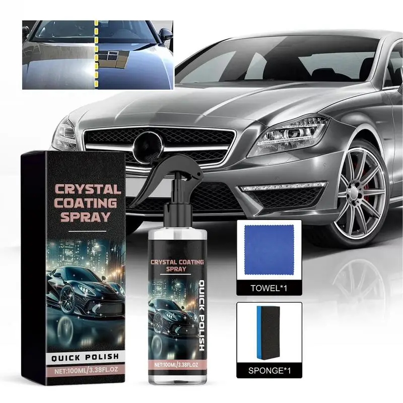 

Ceramic Car Coating Spray 100ml High Protection Spray Safe & Multifunctional Fast-Acting Nano Resists Water UV Rays Dirt Provide