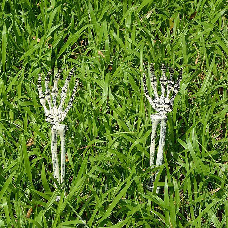 1Pc/Pair Halloween Scary Props Model Plastic Skeleton Hands Realistic Life Size Fake Human Hand Bone For Haunted House Decor image 4