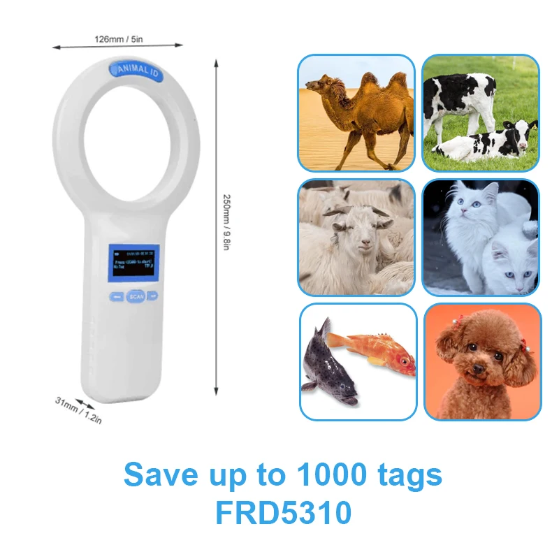 Imagem -03 - Rfid Scanner para Identificação de Animais Handheld Dog Pet Chip Scanner Microchip Transponder Usb 2.0 Iso11784 Fdx-b Id64 134khz