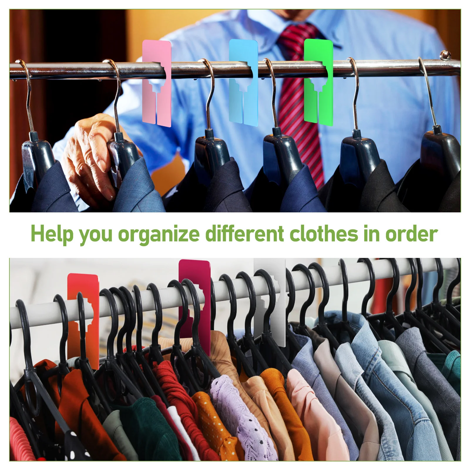 

30Pcs Closet Dividers Clothes Size Separators Plastic Reusable Wardrobe Organizers Hanging Rack Storage Solution