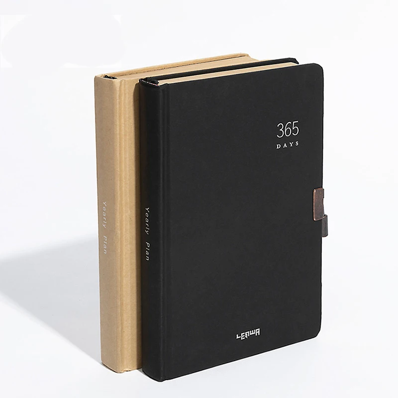 A5 Retro 365 Days Diary Notepad Book Journals Agenda Planner Thick Paper Notebook With Lock 384 Pages