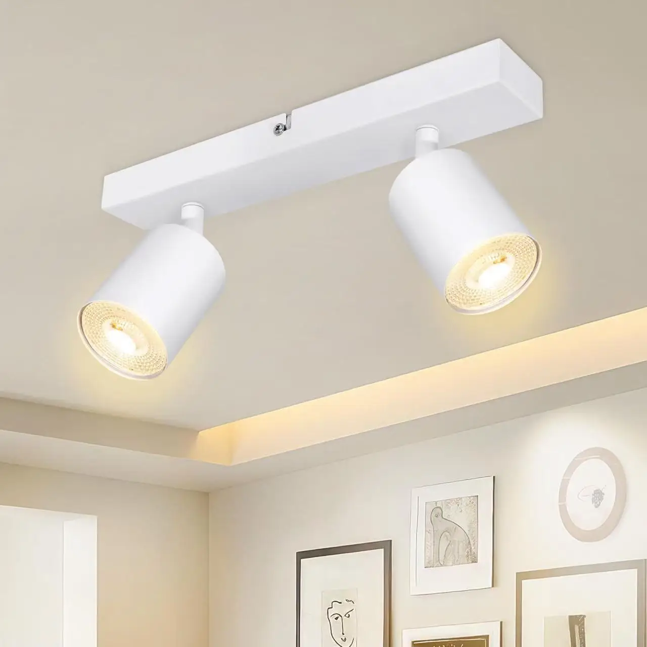 

1PCS Modern LED Ceiling Light , 2 Lights GU10 Wall Light Black - Energy Saving, Living Room, Bedroom, Kitchen, Easy Installation