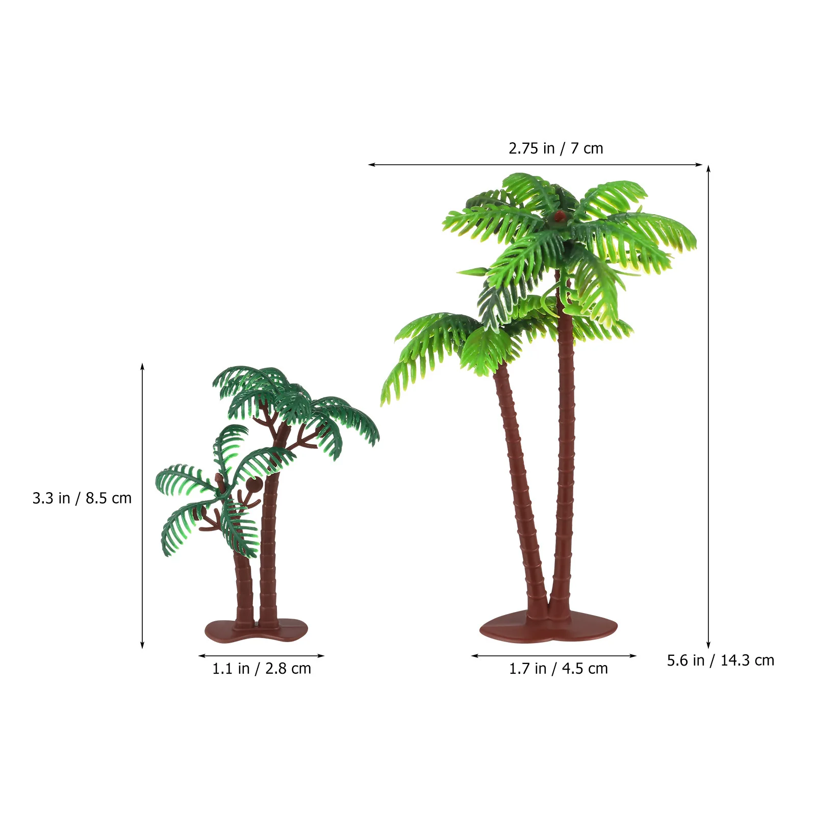 16개 인공 코코넛 나무 케이크 토퍼 귀여운 해변 테마 컵케이크 장식 하와이 루아우 축제용