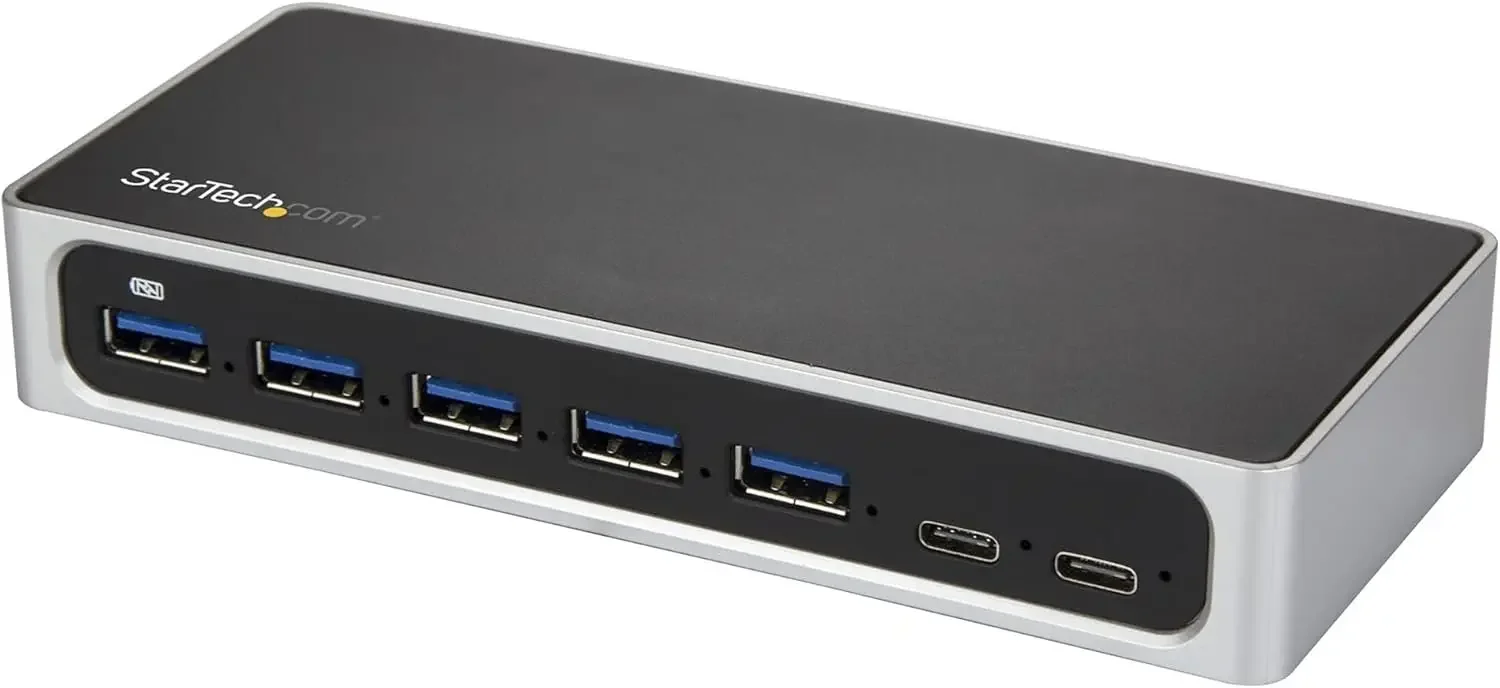 7-Port USB-C Hub with Fast Charge, 5x USB-A & 2x USB-C Ports, 5Gbps Speed, Self-Powered for Desktop/Laptop