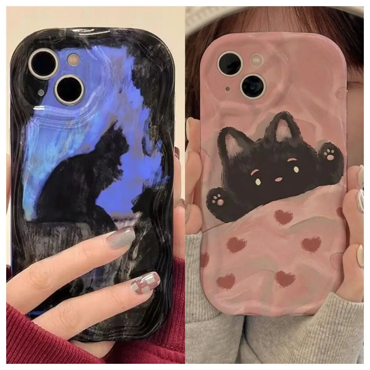 Case For Xiaomi POCO X5 X3 X6 Pro X4 NFC F3 F4 X4 GT M3 M4 M6 Pro 5G MI 12 11 Lite 5G NE 12T Cover Cute Cat 3D Wavy Curved Edge