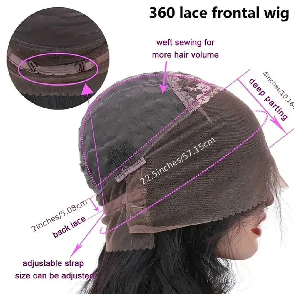 250 Dichte 360 Lace Front Perücken Echthaar Tiefe Welle 13X4 13X6 HD Lace Front Perücken Echthaar vorgezupft 4X4 Spitze Perücke für Frauen