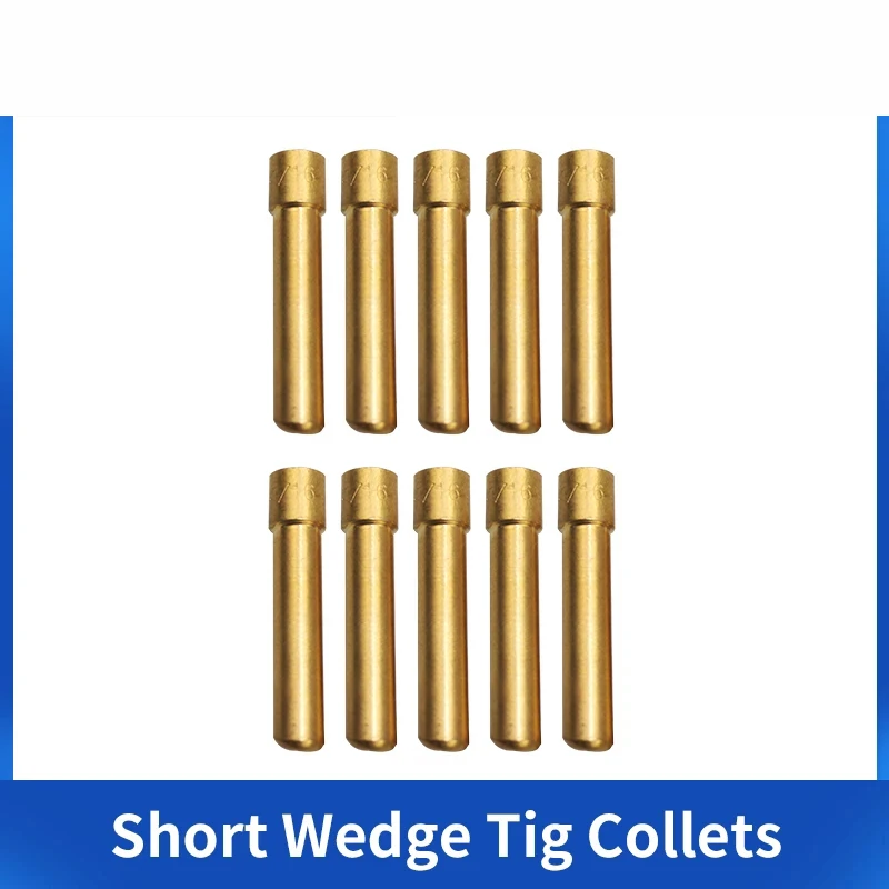 10PCS Wedge Tig Tungsten Electrode Collet 1.0MM  1.6MM 2.4MM 3.2MM Length Argon Welding Consumable For WP17/18/26 Torch