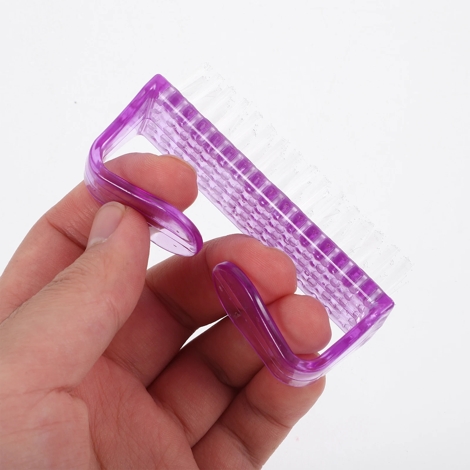 

1Pcs Nail Brush Fingernail Cleaner Plastic Dust Remover Small Durable Lightweight Easy Carry for Nail Art and Home